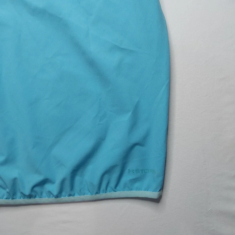 Under Armour Storm Golf Pullover Large Half Zip Short Sleeve Top Light Blue